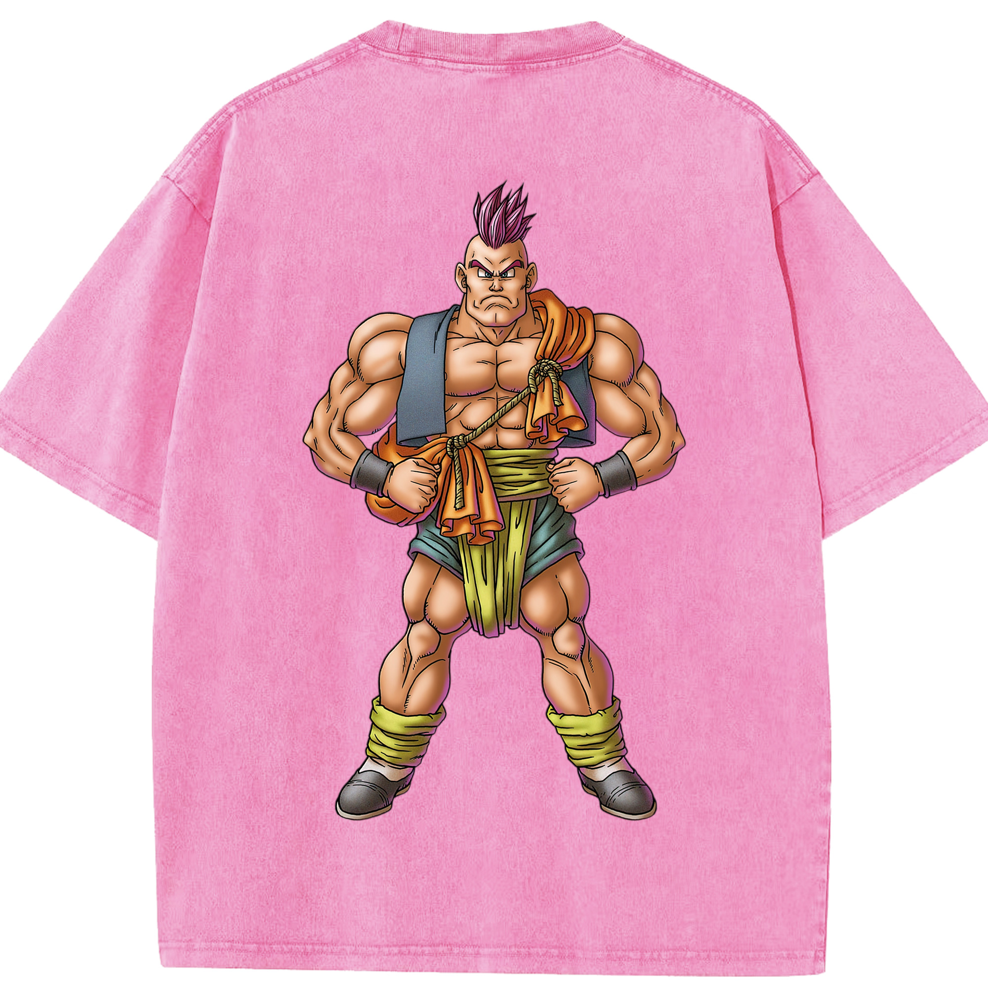 （画像用） ドラゴンクエスト Doragon Kuesuto Dragon Quest 綿100% ヴィンテージ風 半袖Tシャツ（背面プリント）
